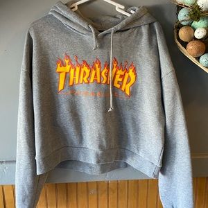 Thrasher crop hoodie